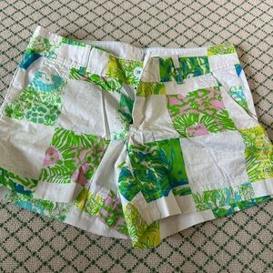Lilly Pulitzer Green and Pink Bermuda Shorts Vibrant Tropical Print 6